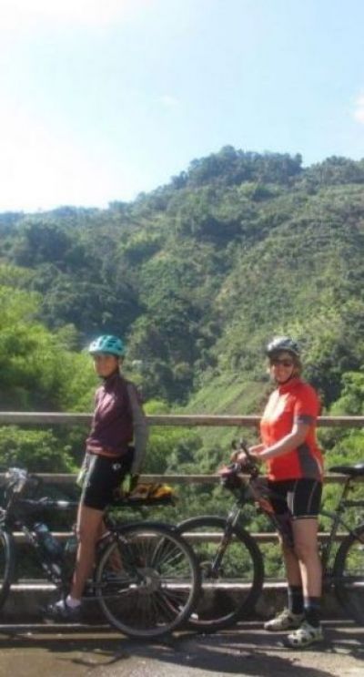 Wendy Holland Cycling on the  tour with redspokes